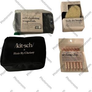 Kitsch BUNDLE includes Rollers, styling Clips, soap dish, Dry Brush, NWT
